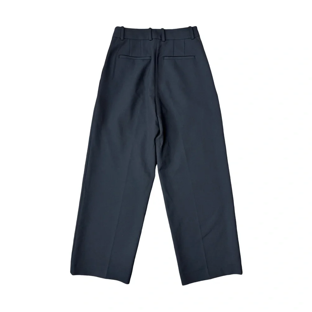 Aritzia Babaton Black Pleated Wide-Leg High-Rise Pants Quiet Luxury Office EUC - Picture 3 of 10